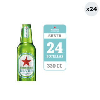 24x Cerveza Heineken Silver 4.0° Botella 330cc
