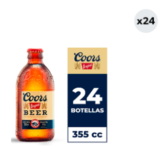 Pack 24 Cervezas Coors Original 5.0° Botella 355cc
