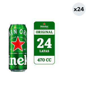 24x Cerveza Heineken 5.0° Lata 470cc