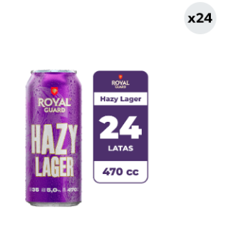 24x Cerveza Royal Guard Hazy Lager 5° Lata 470cc