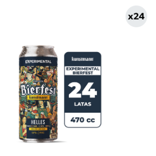 24x Cerveza Kunstmann Experimental Bierfest 2.5° Lata 470cc