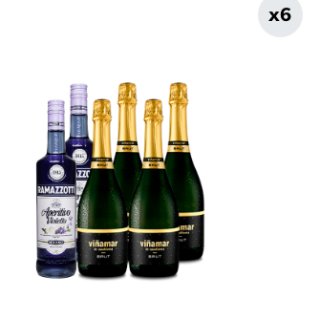 Pack 2 Ramazzotti Violetto 700c + 4 Espumante Viñamar Brut 750cc