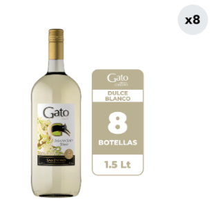 8x Cóctel de Vino Gato Selección Dulce Blanco 1.5L