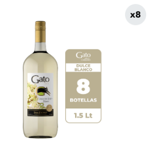 8x Cóctel de Vino Gato Selección Dulce Blanco 1.5L