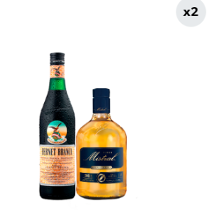 Pack Pisco Mistral 35° 1L + Fernet Branca 39° 750cc