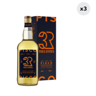 3x Pisco Tres Erres 40° 750cc