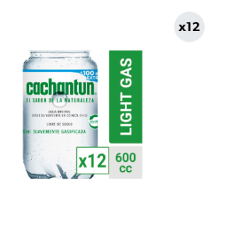 12x Agua Mineral Cachantun Light Gas 600cc