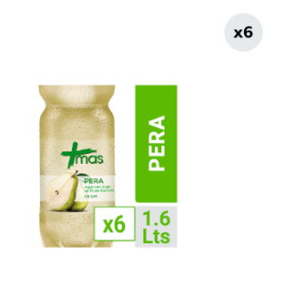 Pack 6 Aguas Saborizada Mas Pera Botella 1.6L