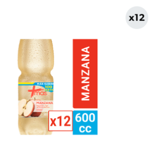 12x Agua Saborizada Mas Manzana Botella 600cc