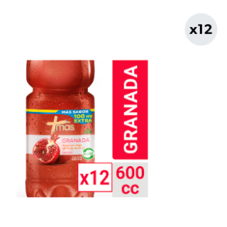 12x Agua Saborizada Mas Granada Botella 600cc