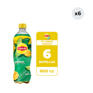 6x Ice Tea Lipton Té Verde Mango 600cc