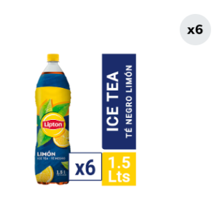 6x Ice Tea Lipton Té Negro Limón 1.5L