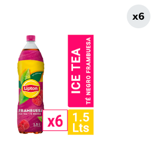 6x Ice Tea Lipton Té Negro Frambuesa 1.5L
