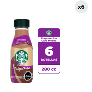 Pack 6 Café Frío Starbucks Mocha Botella 280cc