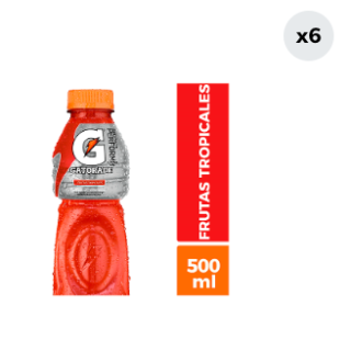 6x Bebida Isotónica Gatorade Frutas Tropicales 500cc