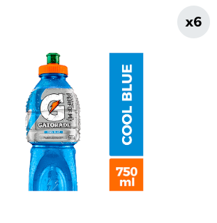 6x Bebida Isotónica Gatorade Cool Blue 750cc