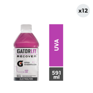 12x Bebida Suero Gatorlit Uva 591cc